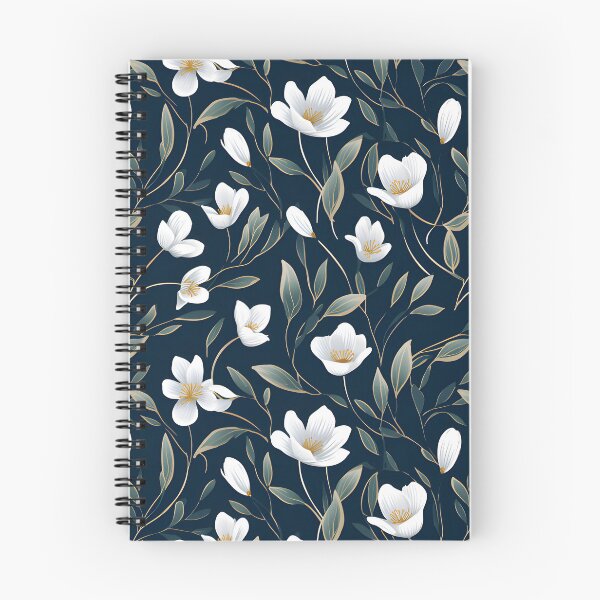 Item preview, White and blue flower seamless pattern designed and sold by varinchai.