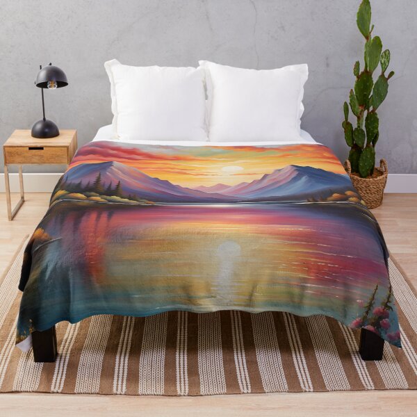 Item preview, Tranquility's Embrace - Mountain Sunset Art Print designed and sold by JM-ESTONIA.