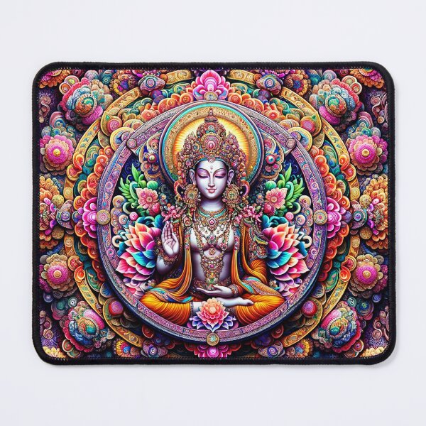 Item preview, Tara Psychedelic Floral Fractal Mandala designed and sold by GuyBlank.