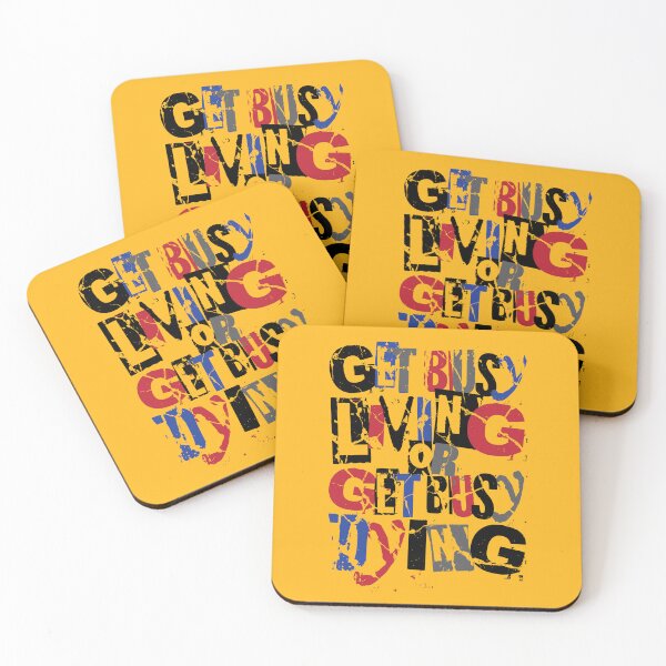 Item preview, Get Busy Living - Famous Movie Motivational Quote - Cool Grunge Typography designed and sold by WIZECROW.