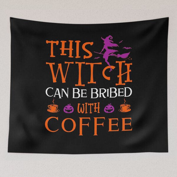 Item preview, Funny Halloween This Witch Can Be Bribed With Coffee designed and sold by MobyStickers.