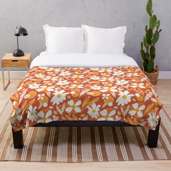 Item preview, Orange fields pattern (vibrant floral illustration)  designed and sold by Julia Tsilman.