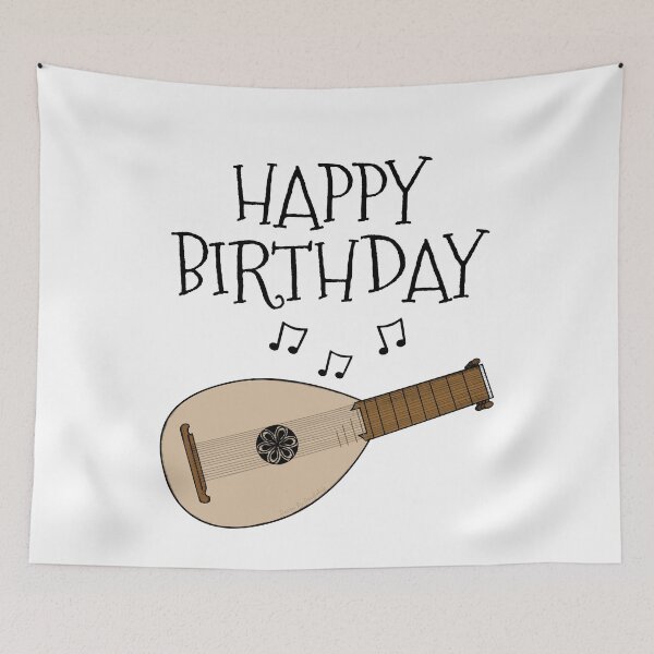Item preview, Lute Happy Birthday Lutenist Folk Musician designed and sold by doodlerob.