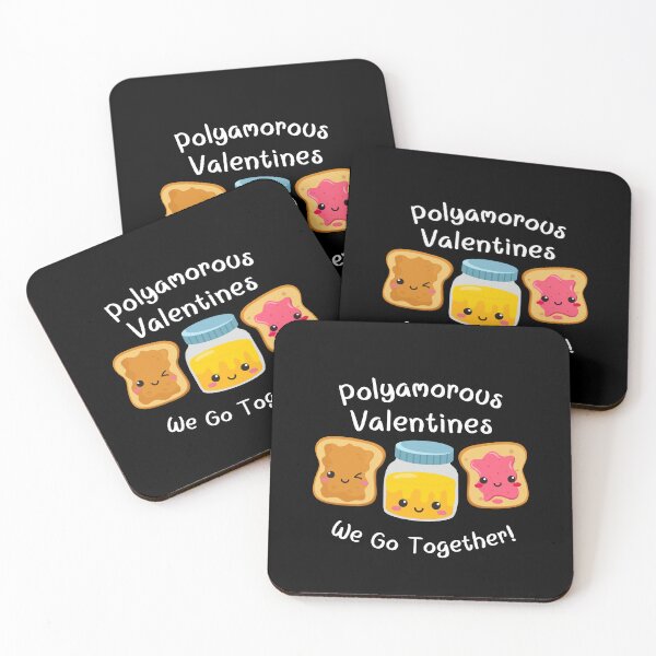 Item preview, Polyamorous Valentines - We Go Together Kawaii Toast and Honey Trio designed and sold by WigOutlet.