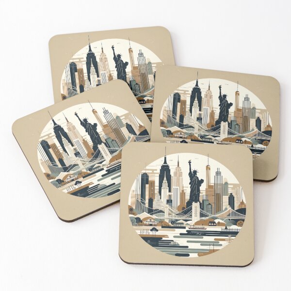 Item preview, New York Fusion: Japandi-Style Cityscape designed and sold by MythicBiscuit.