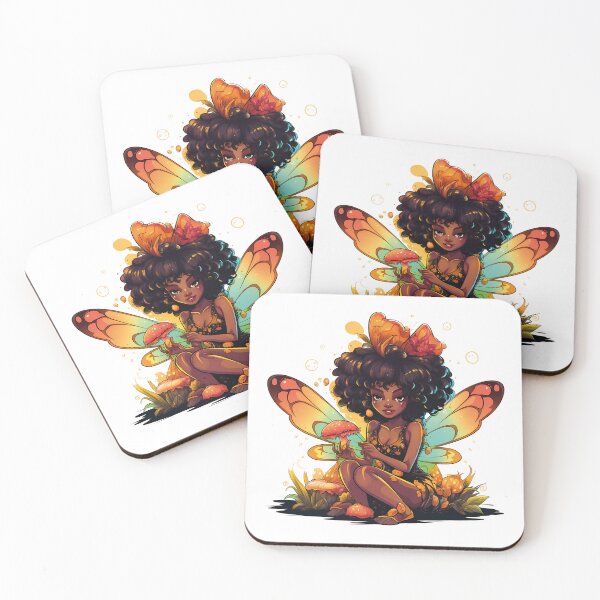 Item preview, African American Fairy in a mushroom designed and sold by Krasnovaovaova.