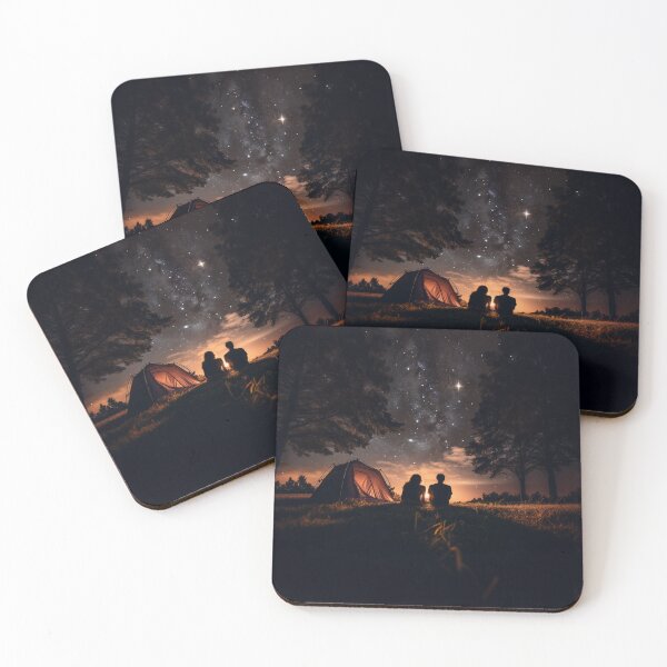 Item preview, Romantic Couple Stargazing Camping in Nature Valentines designed and sold by SayItWithYours.