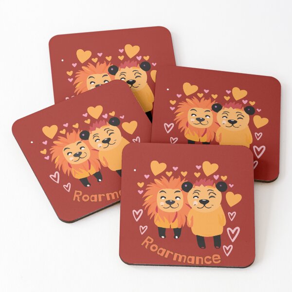 Item preview, Roarmance Cute Lions Crimson Red designed and sold by FocalFrenzy.