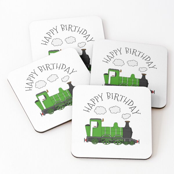 Item preview, Steam Train Happy Birthday Rail Enthusiast (Green) designed and sold by doodlerob.