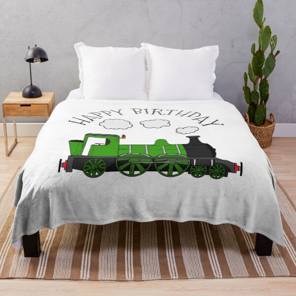 Item preview, Steam Train Happy Birthday Rail Enthusiast (Green) designed and sold by doodlerob.