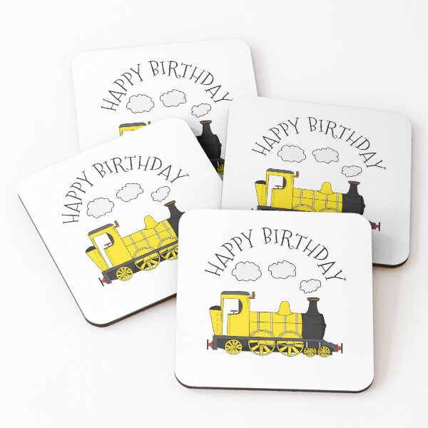 Item preview, Steam Train Happy Birthday Rail Enthusiast (Yellow) designed and sold by doodlerob.
