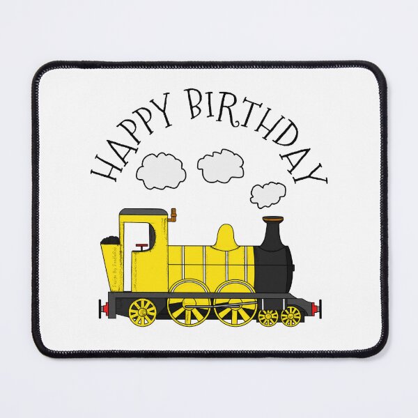 Item preview, Steam Train Happy Birthday Rail Enthusiast (Yellow) designed and sold by doodlerob.