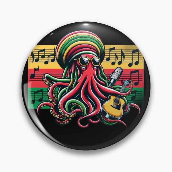 Artikelvorschau, Reggae Rasta Octopus Design entworfen und verkauft von SandbarTees.