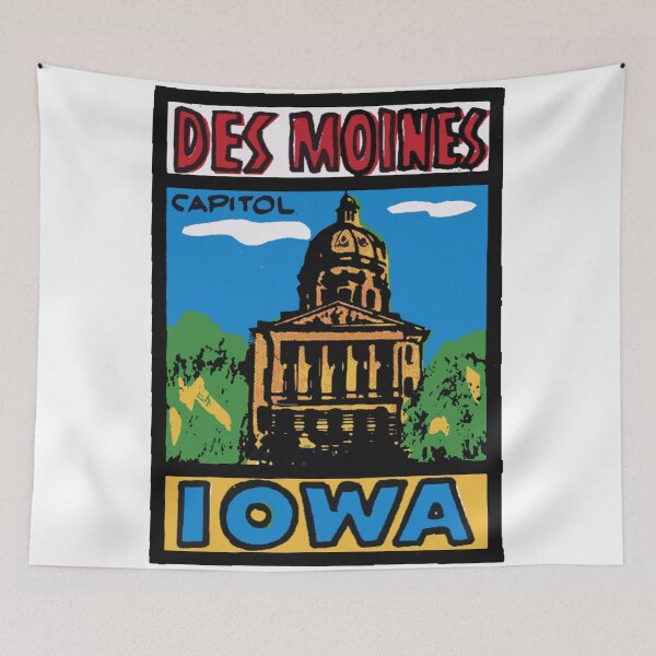 Item preview, Vintage Style Des Moines Iowa designed and sold by Decal Mania.
