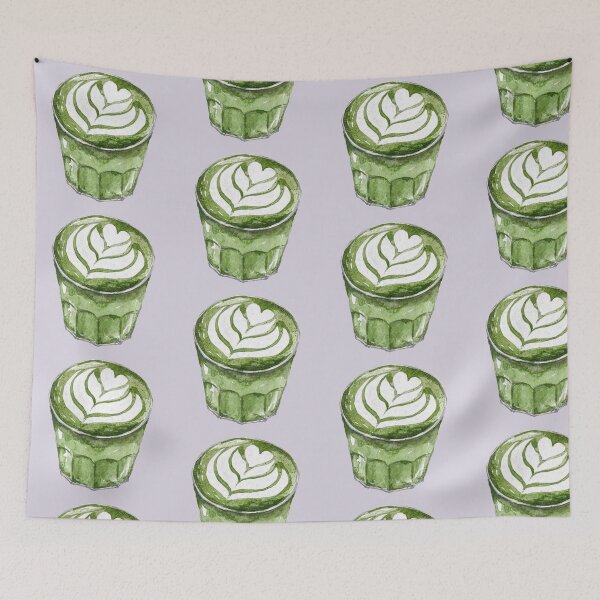 Item preview, matcha latte drawing designed and sold by pnkrose.