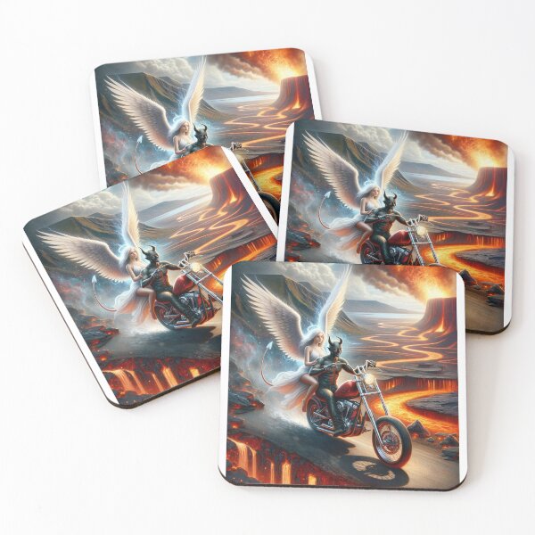 Item preview, Hell Valley Chopper: Devil Angel Cruising Through Inferno designed and sold by Aidesign77.