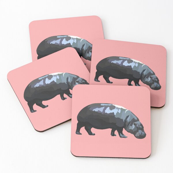 Item preview, P is for Pygmy Hippo, , Cute Hippo Illustration – Funny Animal Art for Hippo Lovers designed and sold by PrettylittlepastelUk.