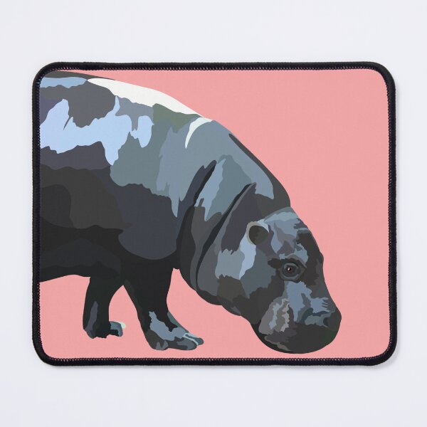Item preview, P is for Pygmy Hippo, , Cute Hippo Illustration – Funny Animal Art for Hippo Lovers designed and sold by PrettylittlepastelUk.