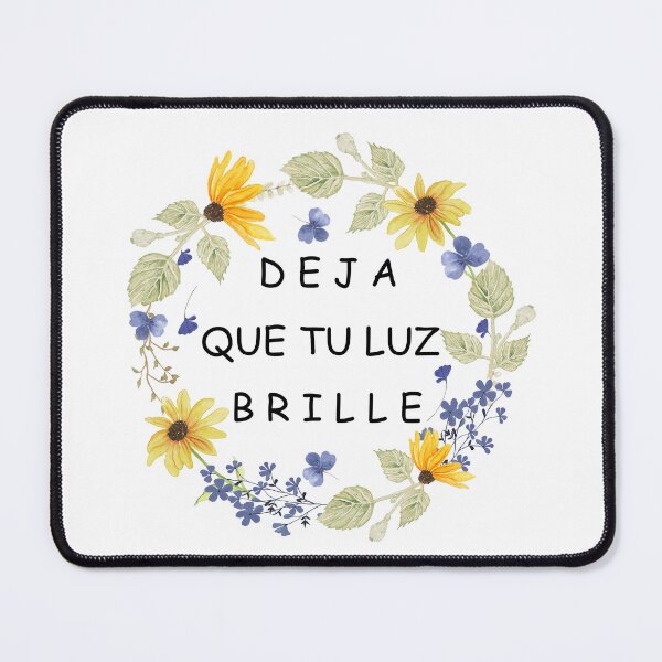 Artikelvorschau, Deja que tu luz brille, spanisches fröhliches Zitat entworfen und verkauft von latiendadearyam.
