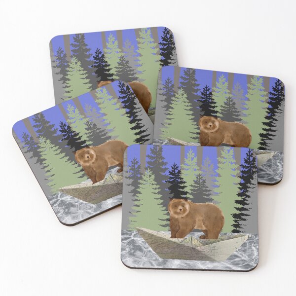 Item preview, Mens Origami Boat Boys Brown Bear Mountain Forest  designed and sold by IntoClearWater.