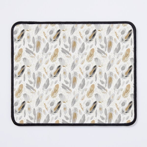 Item preview, golden and Grey feathers on white background designed and sold by YeKnot.