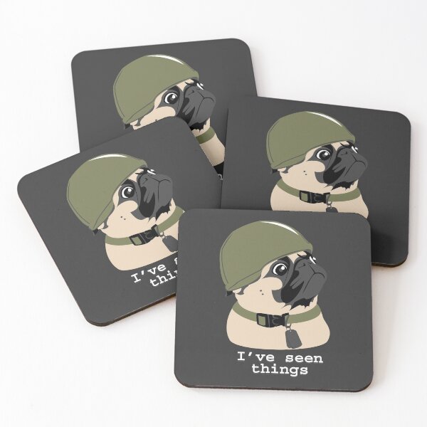 Pug of War Coasters (Set of 4)