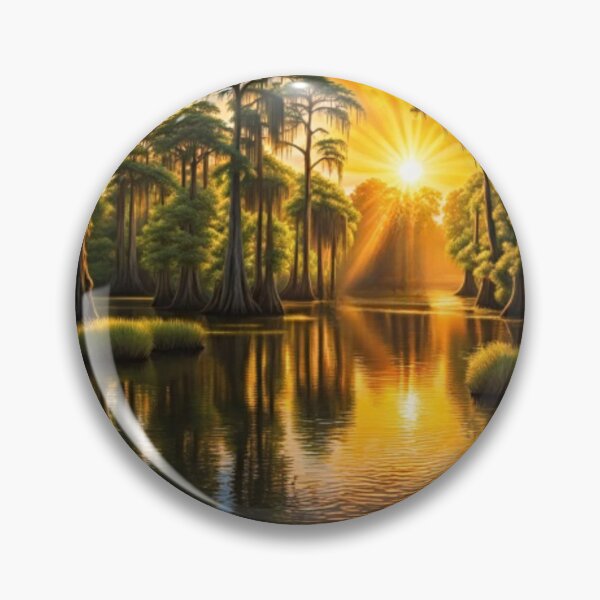 Item preview, Sunrise along a Bayou with Cypress Trees designed and sold by trailsitravel.