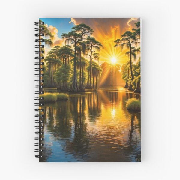 Item preview, Sunrise along a Bayou with Cypress Trees designed and sold by trailsitravel.
