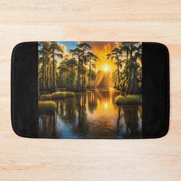 Item preview, Sunrise along a Bayou with Cypress Trees designed and sold by trailsitravel.