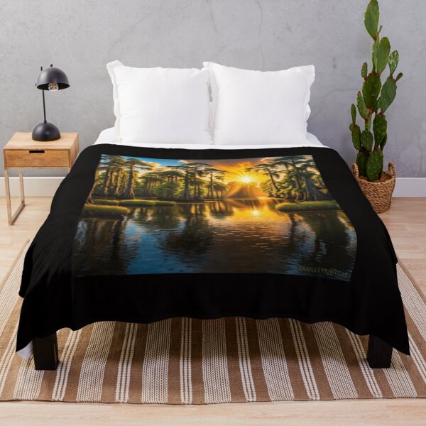 Item preview, Sunrise along a Bayou with Cypress Trees designed and sold by trailsitravel.