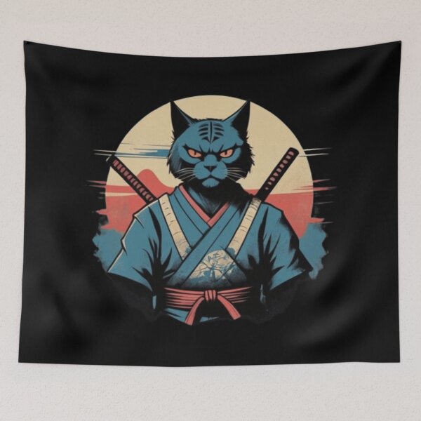 Item preview, Vintage samurai cat designed and sold by Shtex.