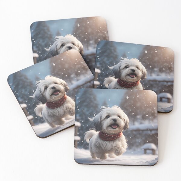 Item preview, Cute Mini Havanese Playing In The Snow designed and sold by MoriFantasy.