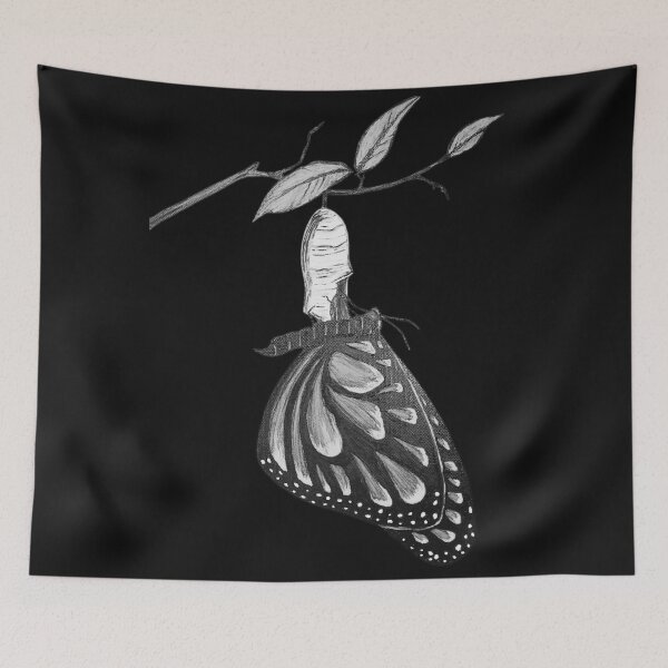 Item preview,  Butterfly Emerging from Cocoon - butterfly black and white designed and sold by abeautifulife.