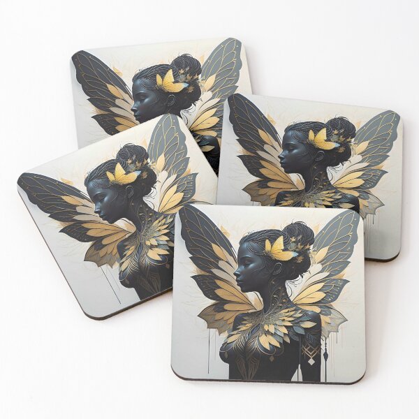 Item preview,  Dark fairy silhouette in gold designed and sold by JustInspireMe.