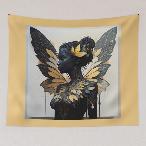 Item preview,  Dark fairy silhouette in gold designed and sold by JustInspireMe.