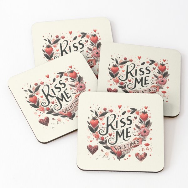 Item preview, Kiss me on Valentine's Day heart in flowers designed and sold by JaroDesign2023.