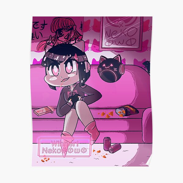 Chibi Neko Wall Art Redbubble - neko chara roblox