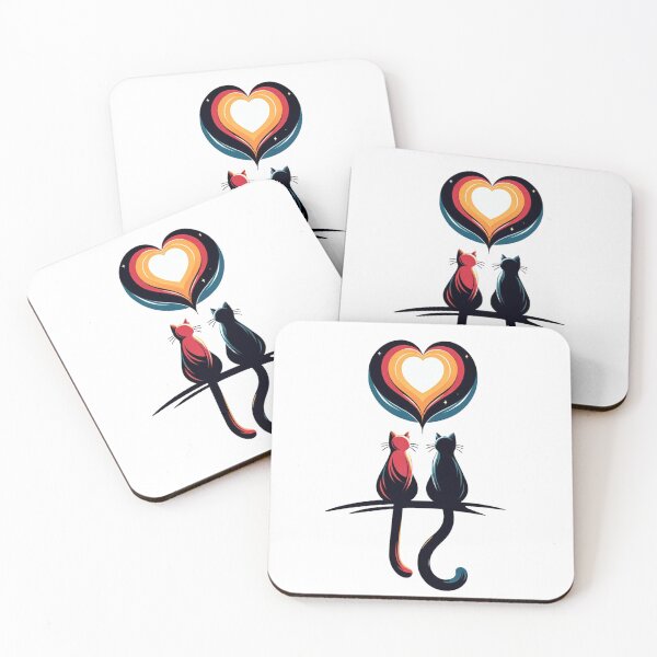 Item preview, Whiskered Wishes - Cats Adoring a Heart Balloon designed and sold by SADStyleDesigns.