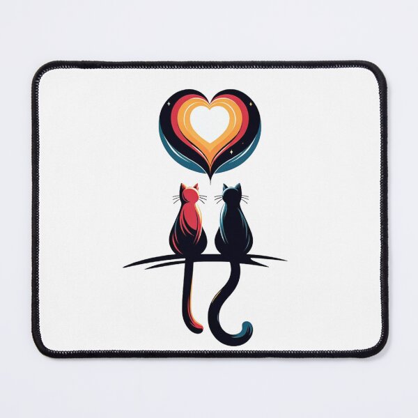 Item preview, Whiskered Wishes - Cats Adoring a Heart Balloon designed and sold by SADStyleDesigns.