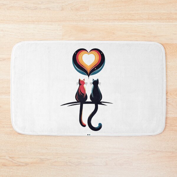 Item preview, Whiskered Wishes - Cats Adoring a Heart Balloon designed and sold by SADStyleDesigns.