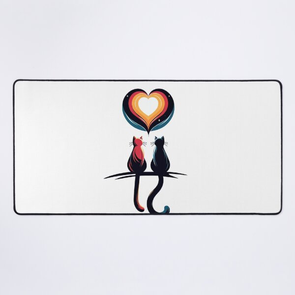Item preview, Whiskered Wishes - Cats Adoring a Heart Balloon designed and sold by SADStyleDesigns.