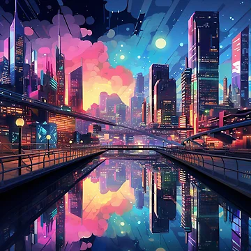 Artwork thumbnail, Neon Reflections by RxU3