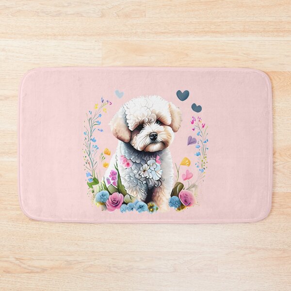 Item preview, Majestic white bichon frise flower Dog Portrait designed and sold by Unitepeople.