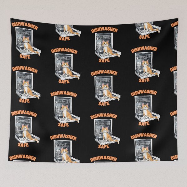 Item preview, Dishwasher safe with orange cat designed and sold by VonLogaart.