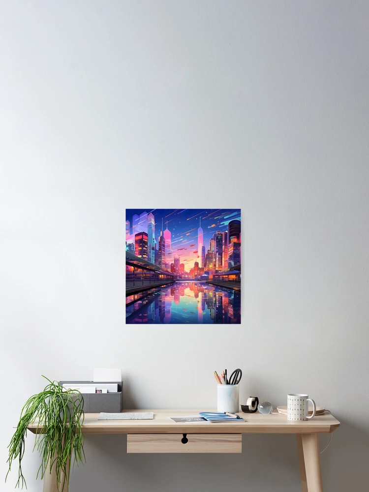 Thumbnail 2 of 3, Poster, Neon Reflections designed and sold by RxU3.