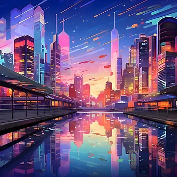 Artwork thumbnail, Neon Reflections by RxU3