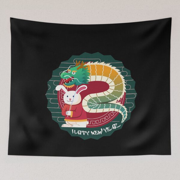 Item preview, Happy New Year Chinese Dragon and Rabbit designed and sold by darkskydelights.