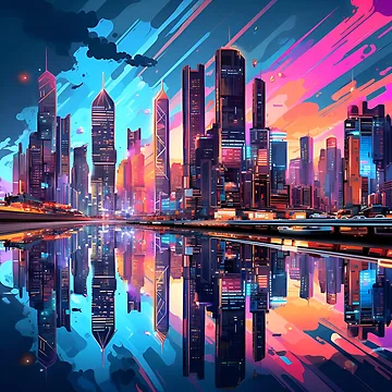 Artwork thumbnail, Neon Reflections by RxU3