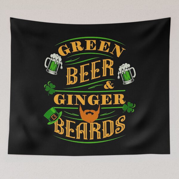 Item preview, FUNNY ST. PATRICK'S GREEN BEER & GINGER BEARDS VINTAGE SIGN designed and sold by FlutteringWings.