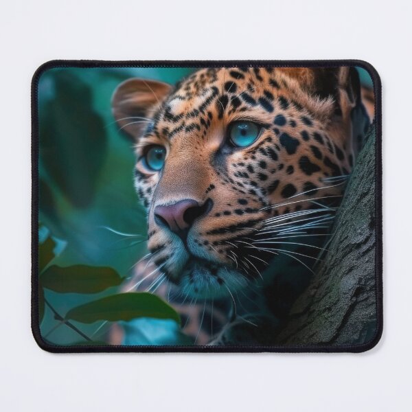 Item preview, Mirada esmeralda: leopardo en reposo designed and sold by EtherealEchoes.